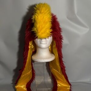 Team SpiritHoods USC Trojans Faux Fur Hooded Scarf Cardinal & Gold Colors